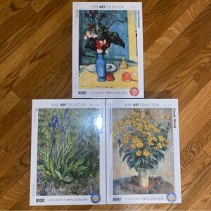 Eurographics Fine Art Collection 1000 pc Puzzle Set - Monet, Cezanne, Van Gogh